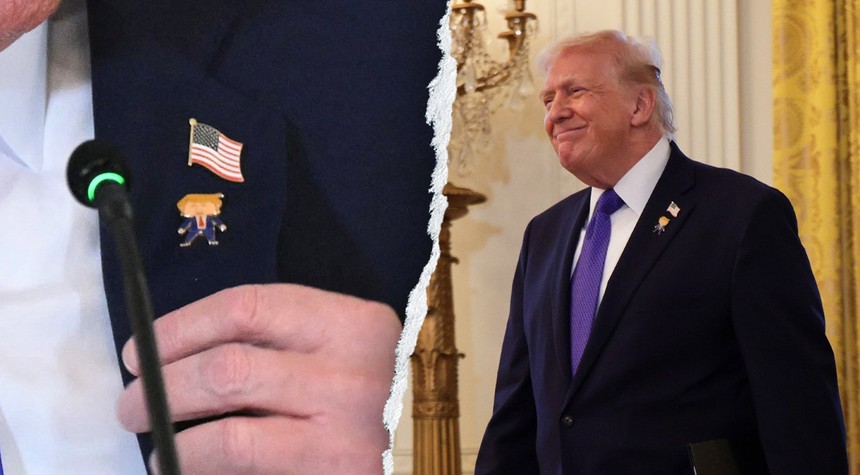 Trump's New Lapel Pin Represents His Commitment to Never Being Satisfied