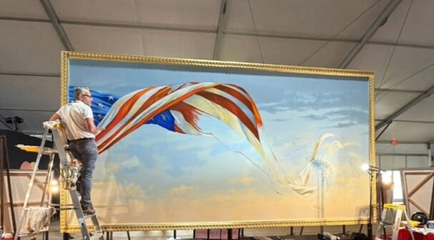 Nine-Foot Flag Painting Takes Shape Before Crowds at Great American State Fair