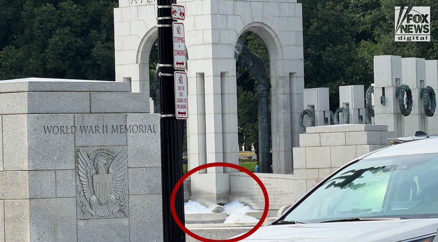 World War II Memorial Vandalized with Spray Paint and Soap Bubbles